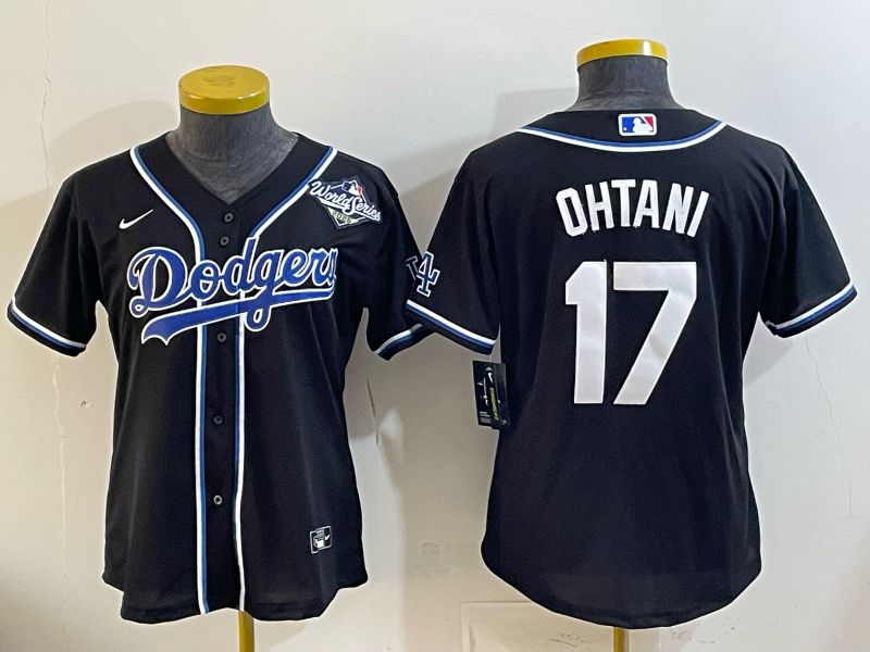 Women Nike 2026 Los Angeles Dodgers #17 Ohtani Black Game MLB Jersey 03